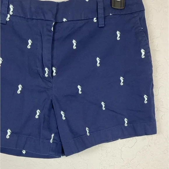Women’s Cambridge Navy Blue Seahorse Design Shorts Size 6 - Picture 2 of 7